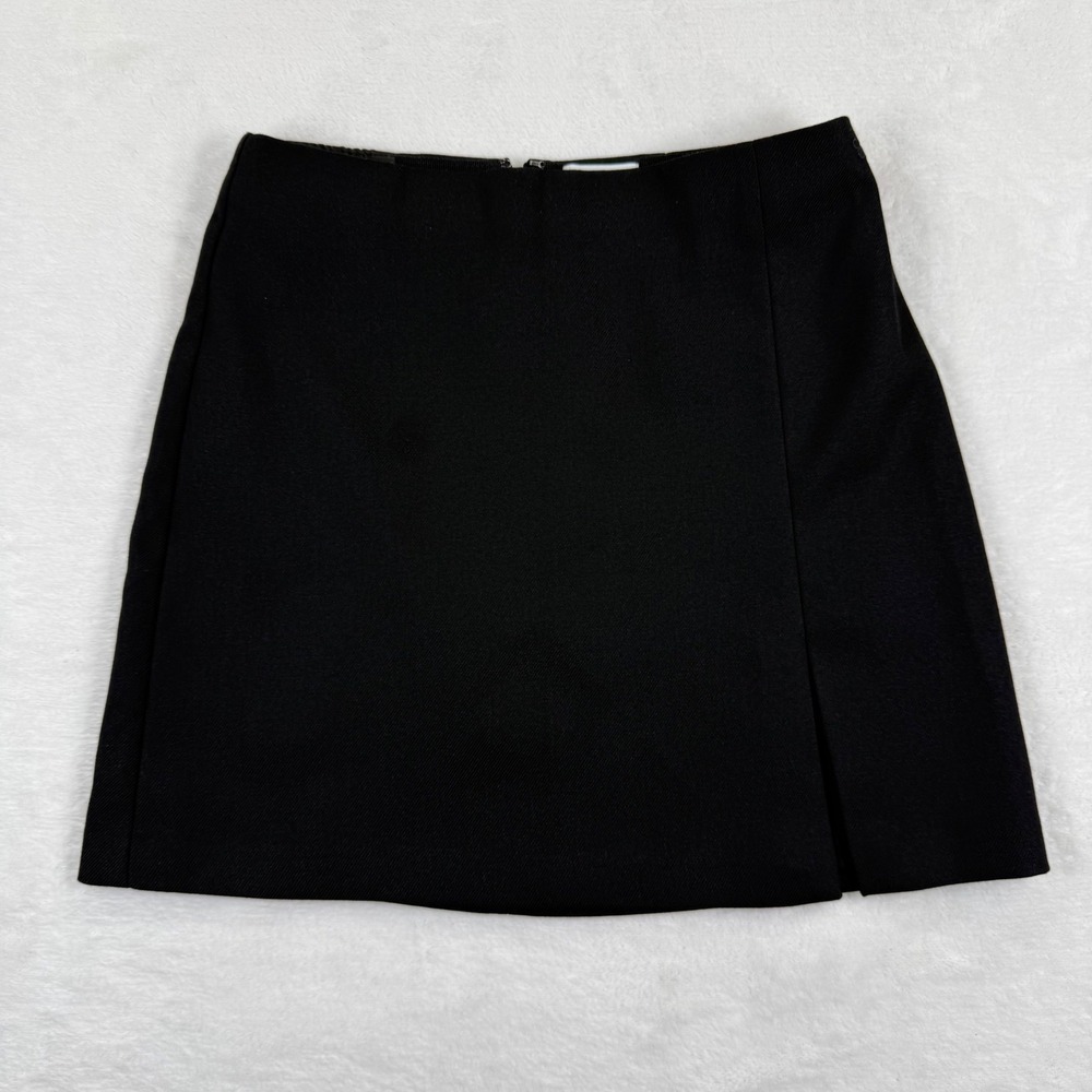 Sunday Best Aritzia Tatiana Black Mini Skirt High‎ Rise Slit 00 114690 Twill